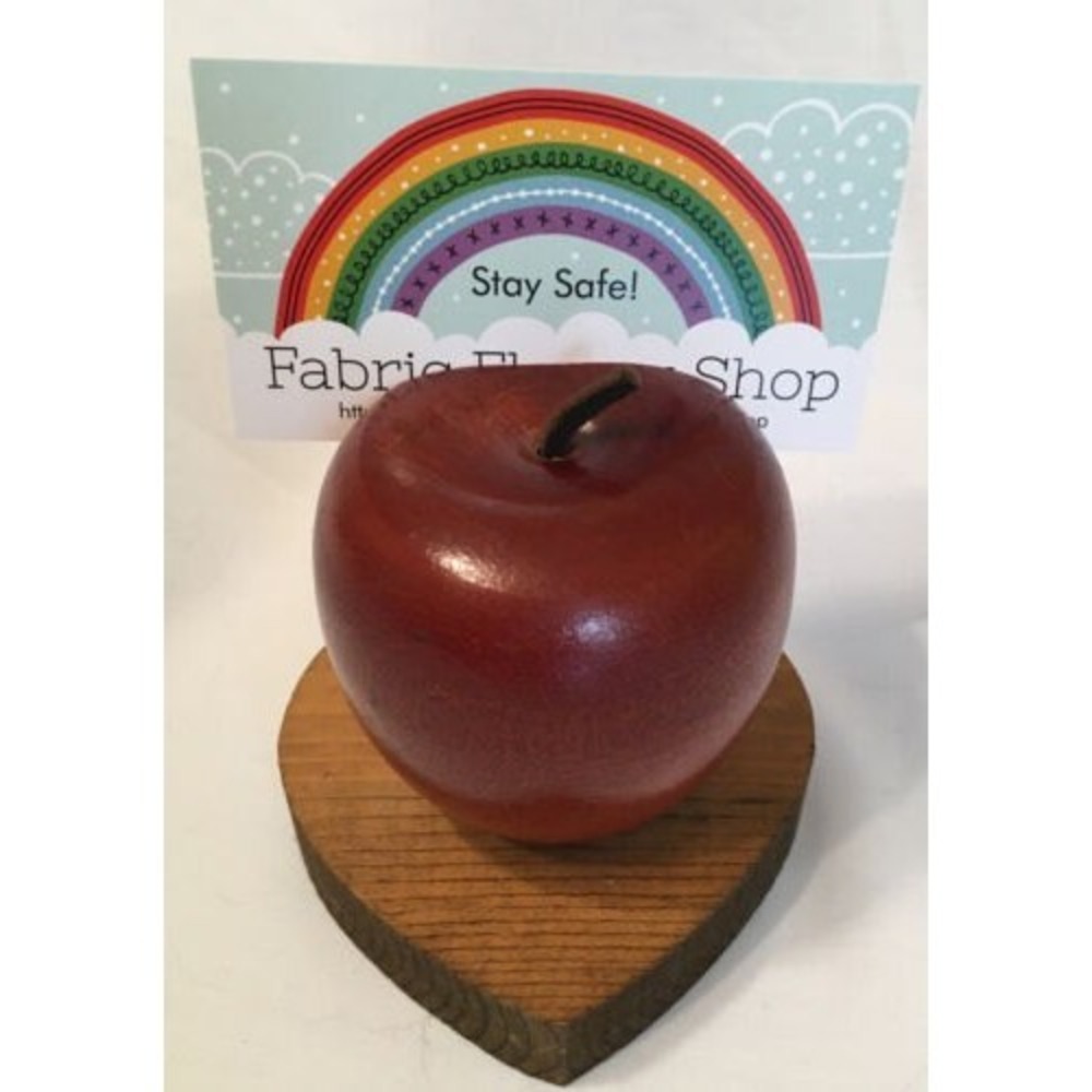 Vintage Apple and Heart  Business Card Holder Rare Wooden Handmade